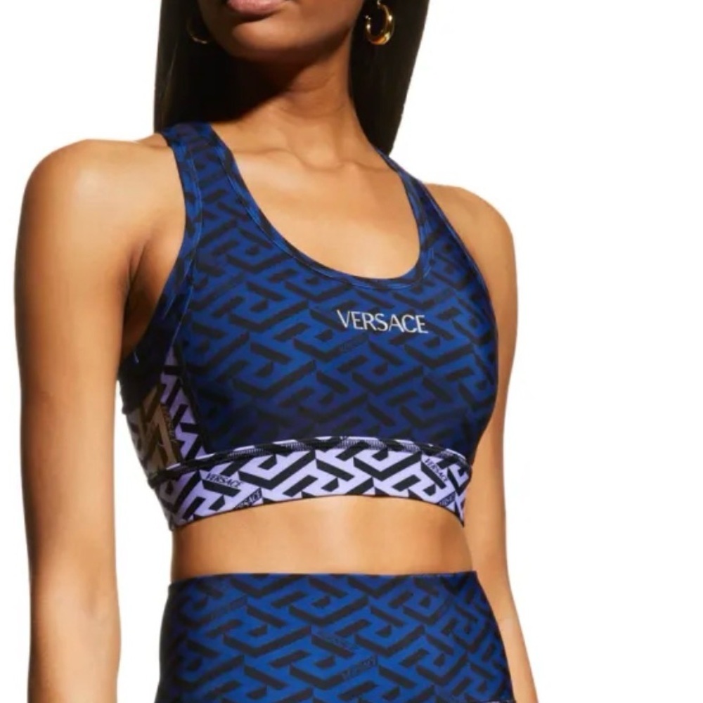 Versace Greca Running Sport Bra | Lycra® | Blue Multi | XS 💙